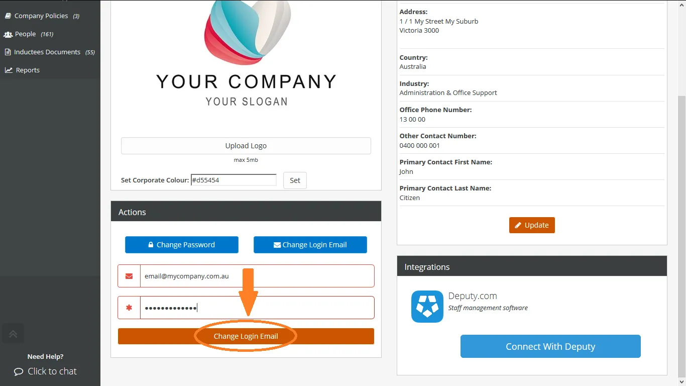 Online Induction Change Login Email and Password 5