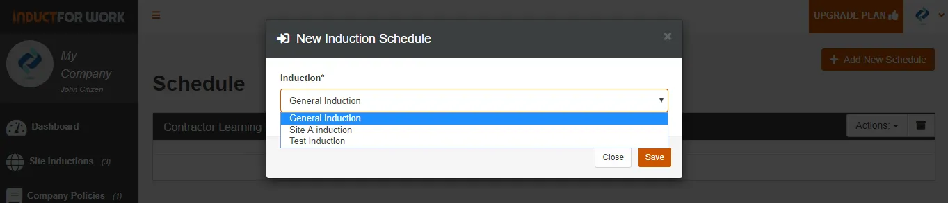 induction schedule online inductions in uk