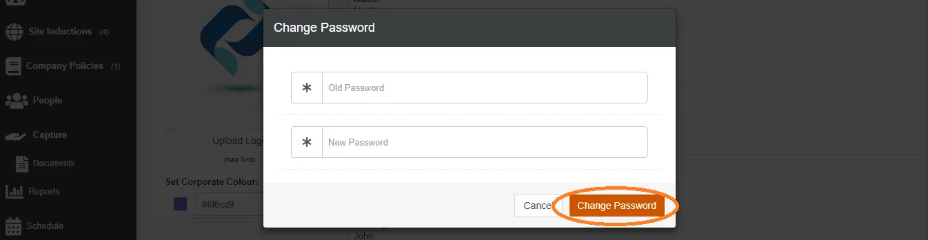 how to change password help page UK