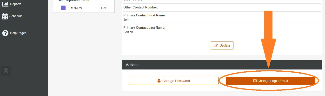 change login help page Induct for work